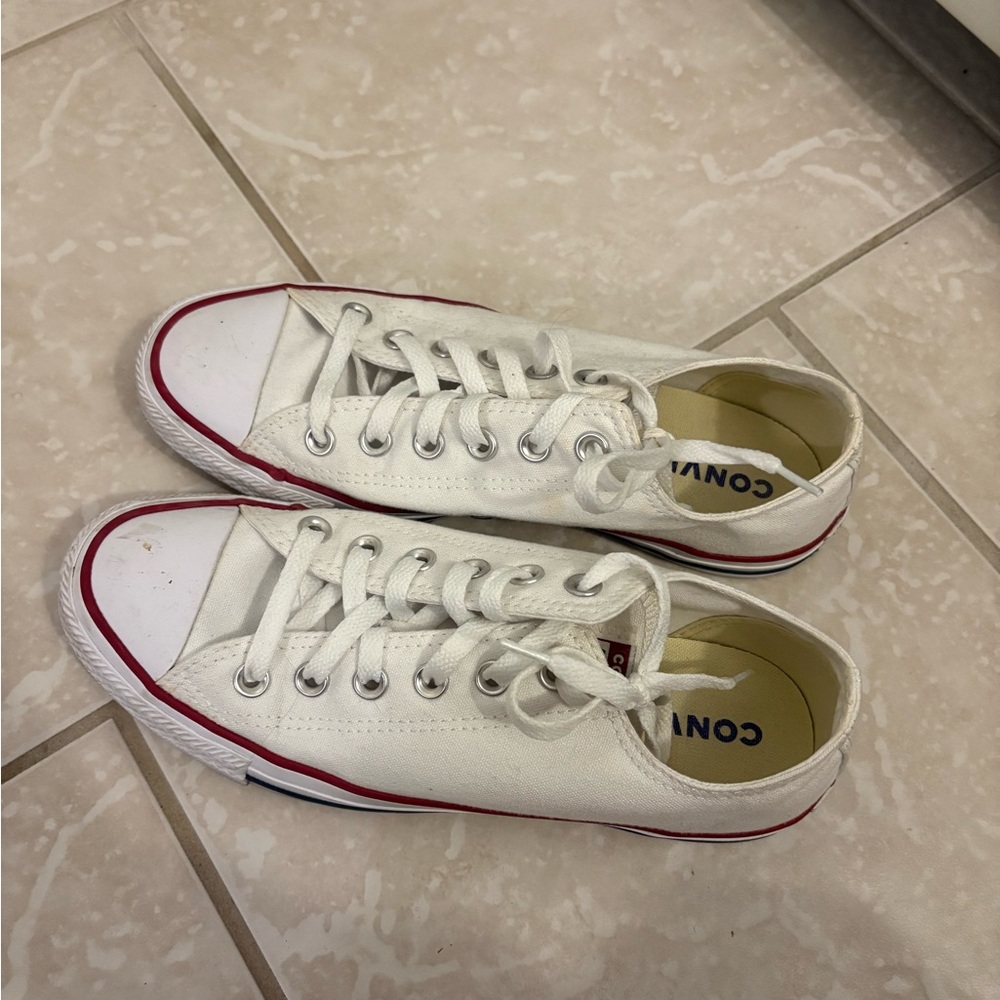 Converse Kids White and Red Sneakers